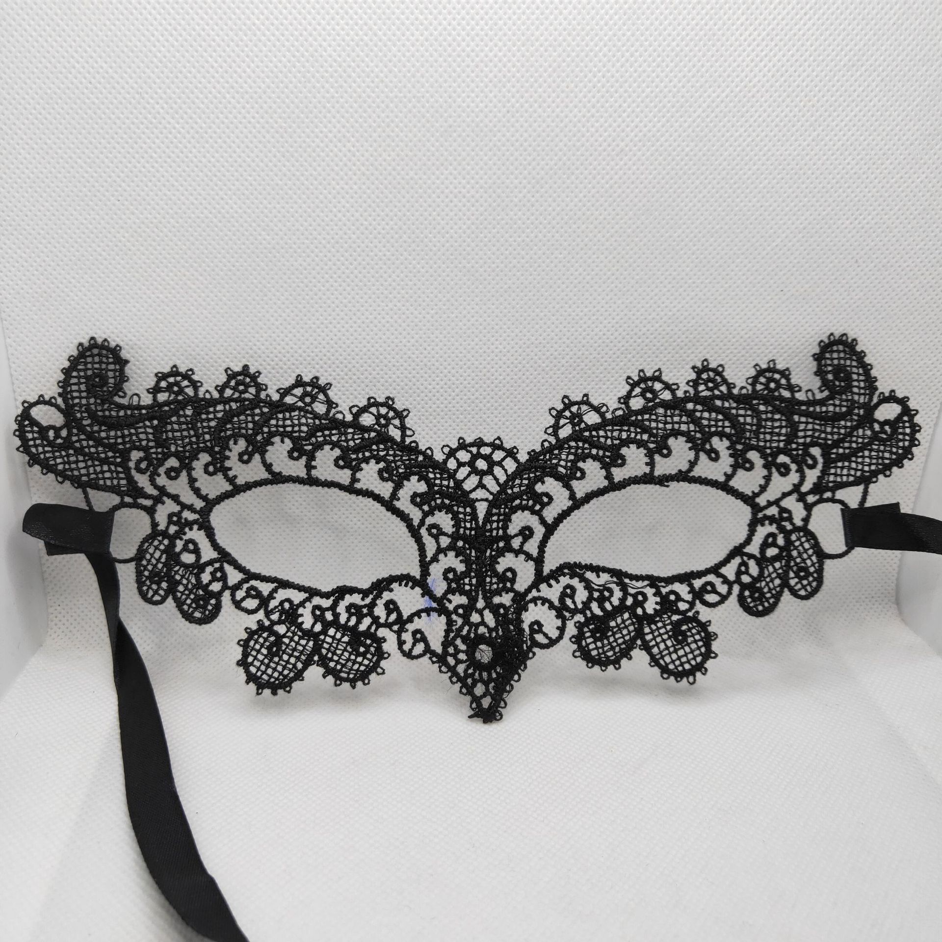 追可化妆舞会黑色蕾丝面具半脸女万圣节cos派对白趣性感眼罩面纱