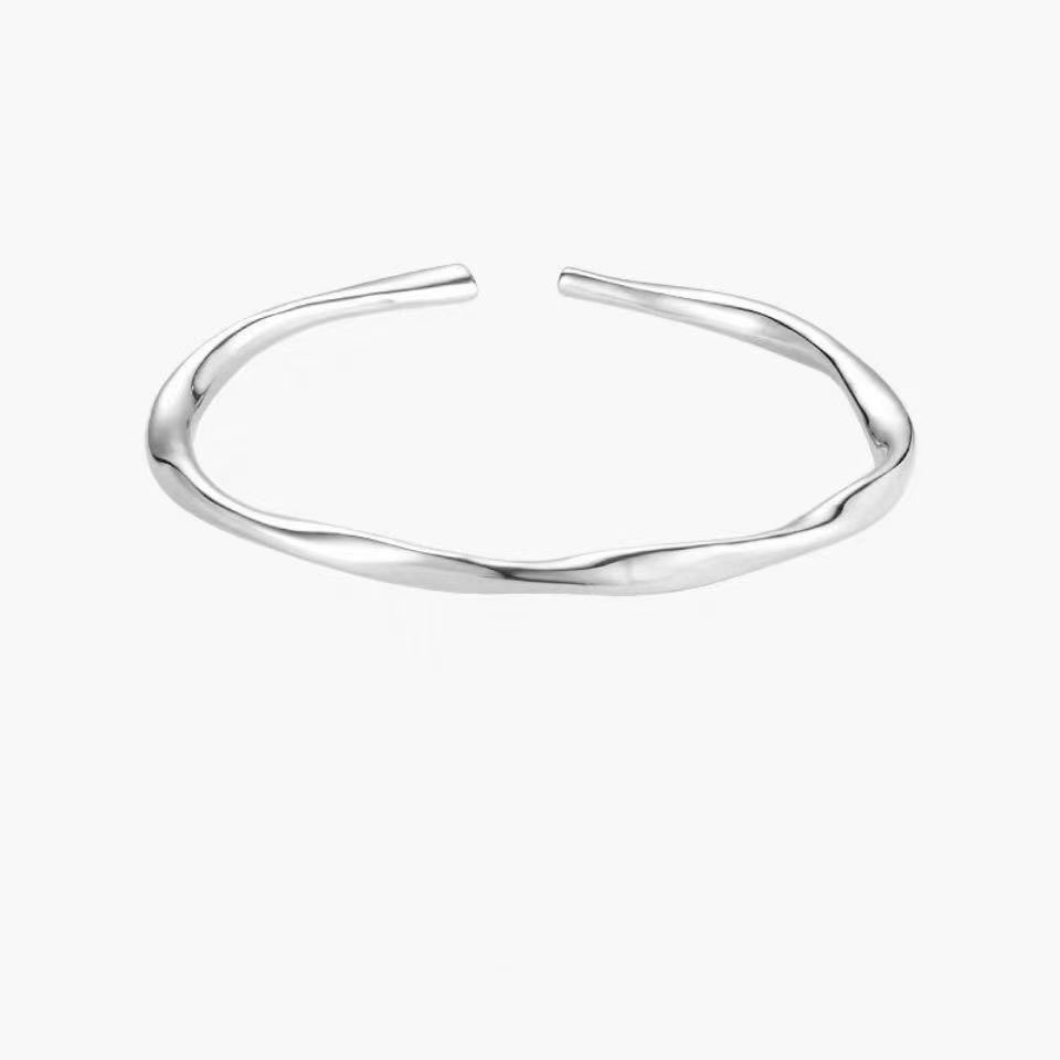 Mobius S999 Sterling Silver Bracelet for Women Special-Interest Design High-Grade Gift for Girlfriend and Girlfriend Qixi Gift Silver Bracelet