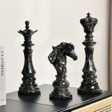 创意国际象棋家居电视酒柜玄关装饰水转印摆设皇后国王马摆件礼品
