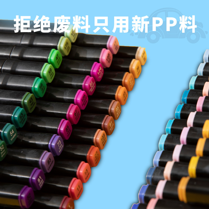 Double head oil marker set children's marker 24 color 48 color 80 color watercolor pen color set wholesale details Picture