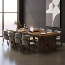 实木会议桌长条桌简约大板办公桌椅组合清仓老板长桌子实木木板