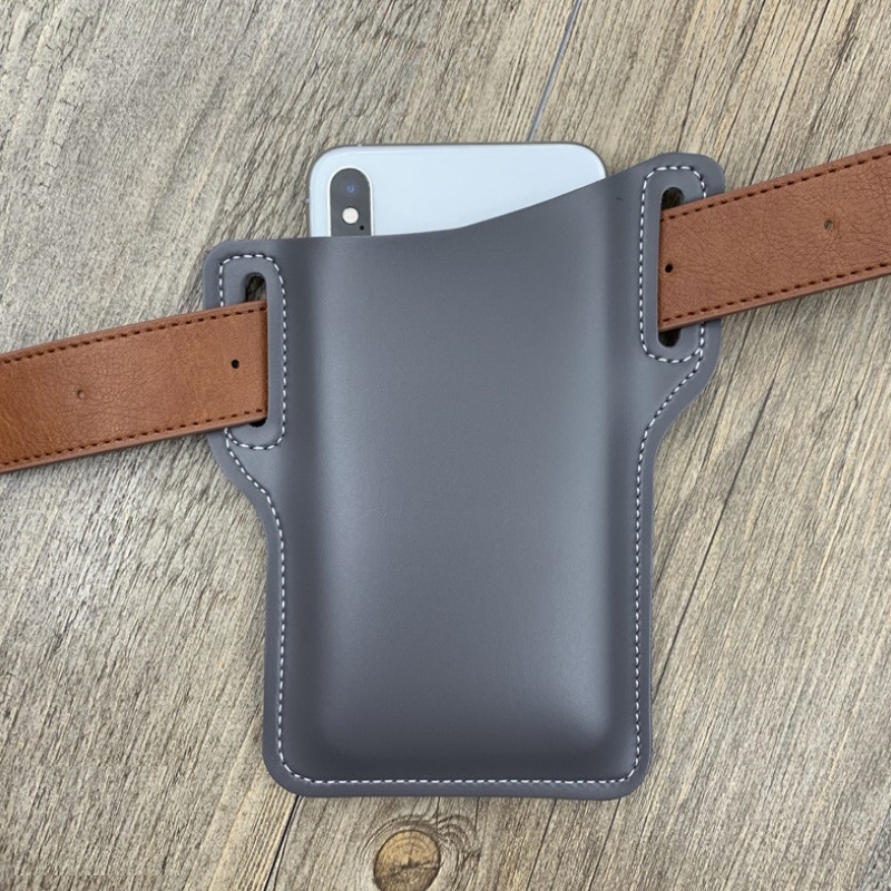 亚马逊挂腰皮革手机腰包户外运动edc手机收纳袋腰挂pu手机袋