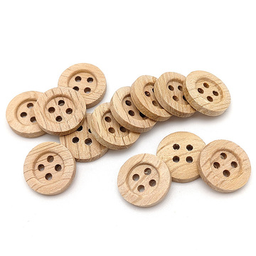 批发木头纽扣儿童宝宝衣服百搭扣子衬衫毛衣大衣复古圆形装饰扣子