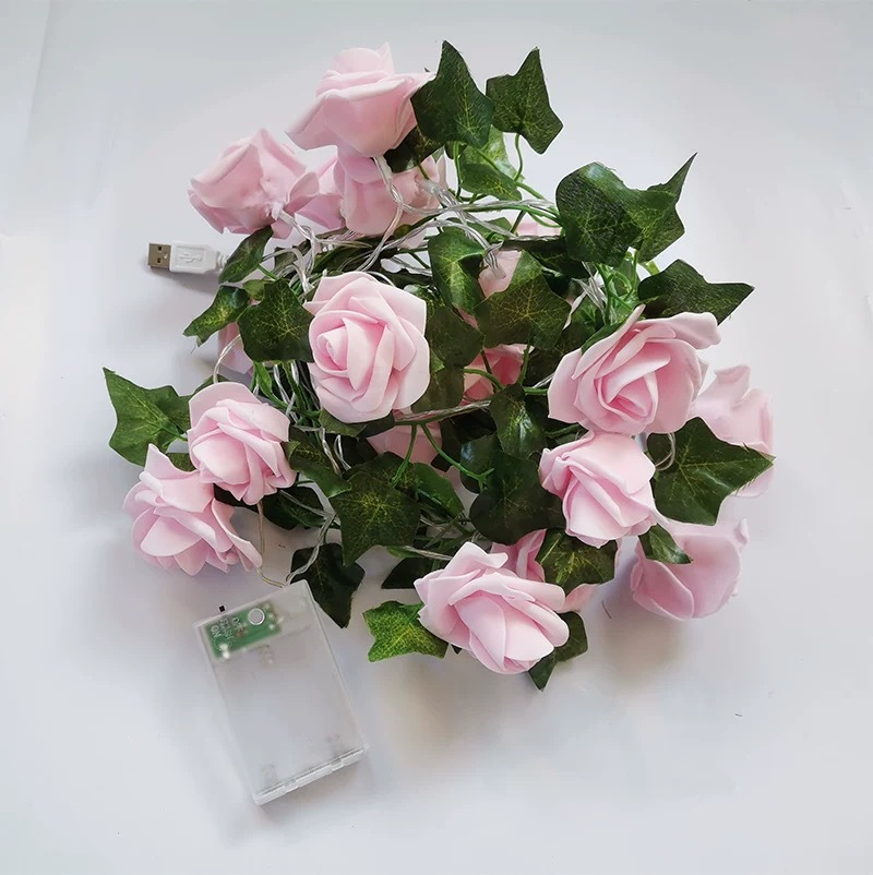 Cross-Border Supply New Ivy Rose Lighting Chain Set Decoration Room Romantic Proposal Girl Heart Gift Box