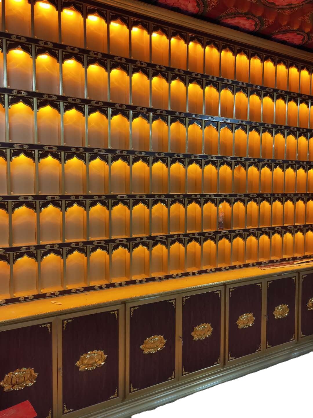 供应佛堂寺院铝合金佛龛佛像存放架万佛殿佛龛墙千佛龛厂家批发