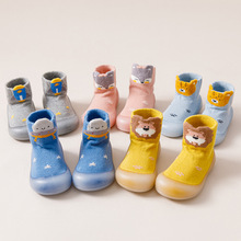 21年春秋卡通可爱中筒袜子鞋婴童室内软底透气学步袜鞋现货1至3岁
