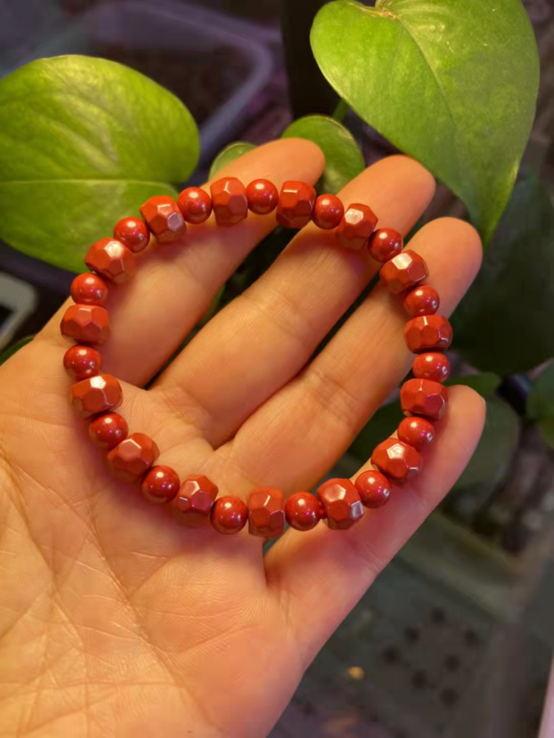 朱砂紫金砂手手链 帝王砂手串帝王砂切面桶珠手串