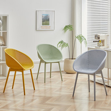 塑料椅子靠背加厚家用舒服久坐餐桌现代简约凳子商用网红餐厅餐椅