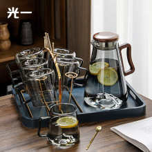 家用冷水壶套装高颜值轻奢玻璃凉水杯耐高温客厅开水壶茶壶