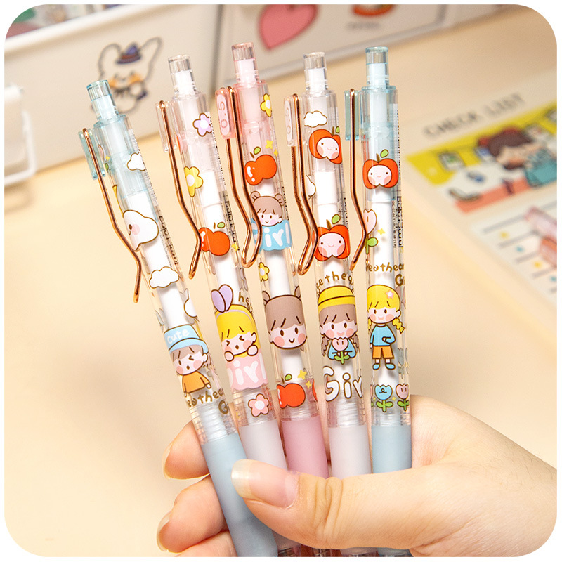 肉球中性笔笔女ins日系森系好用的黑笔按动式仙气帅气的手感好的