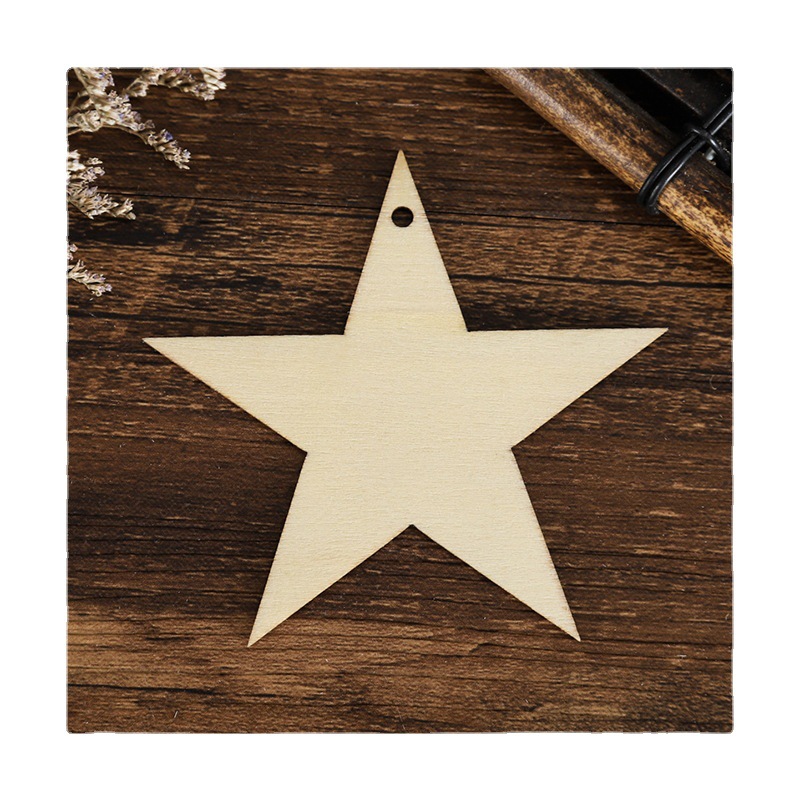 Small Xingguo DIY Laser Cutting Wooden Wooden Handicraft Wholesale Polygon Wood Piece Toy Customized Christmas Wood Piece