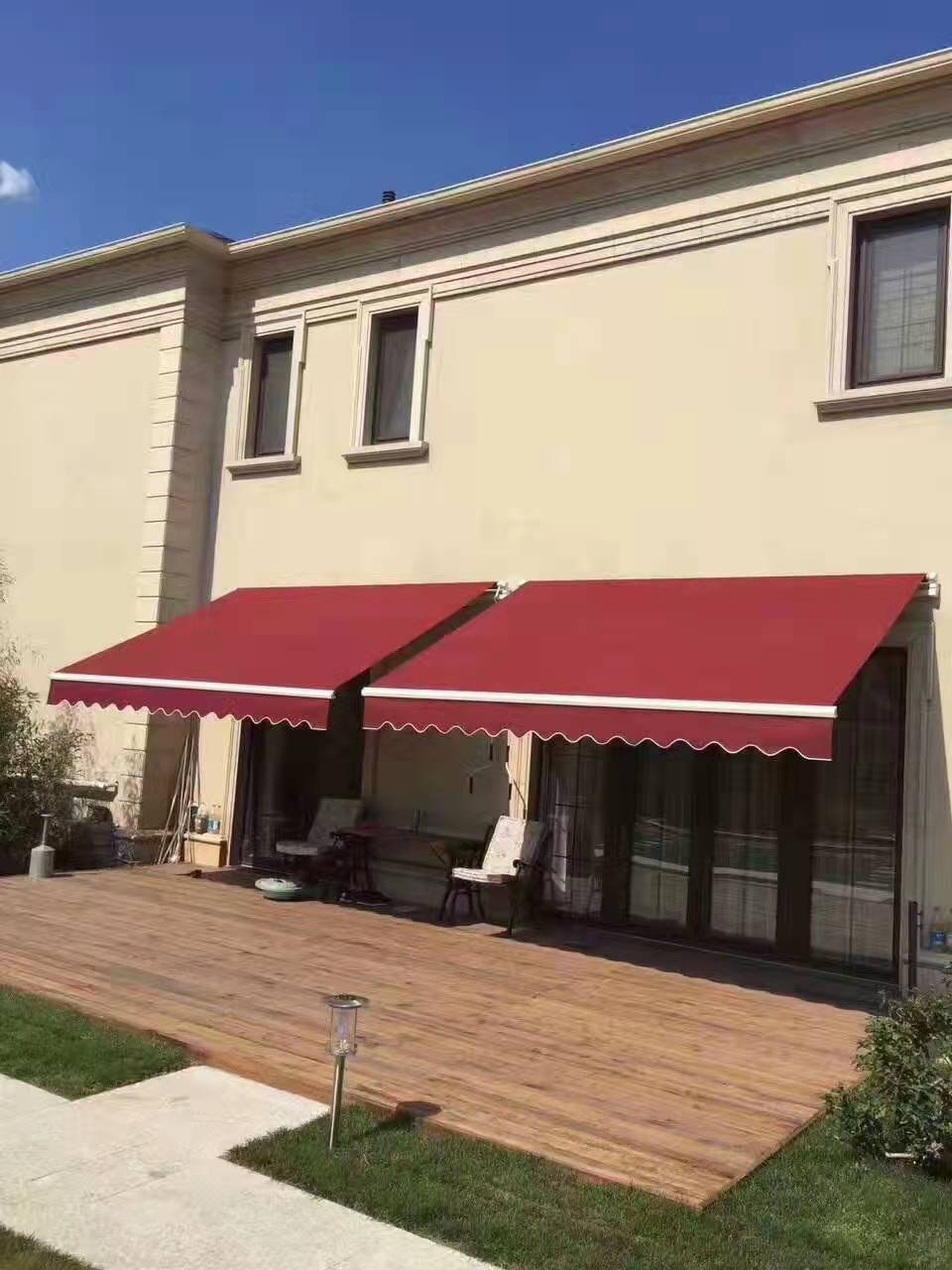 遮阳棚户外伸缩式铝合金遮阳棚篷阳台手摇伸缩雨棚户外电动遮阳棚