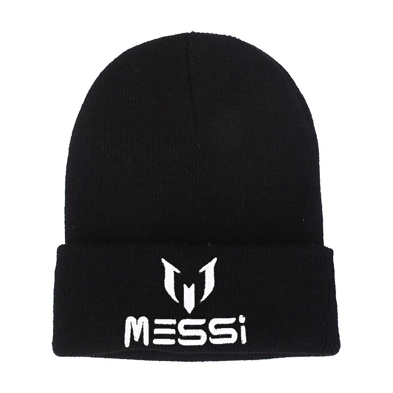 Cross-Border New Arrival Messi Massey Football Fans Knitted Hat Letters Embroidery Fashion Outdoor Warm Woolen Hat