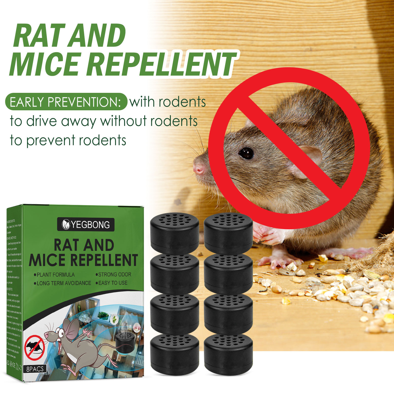 Yegbong Mouse Repellent Pill Car Engine Outdoor Home Indoor Mouse Repellent Mouse Killer Pill