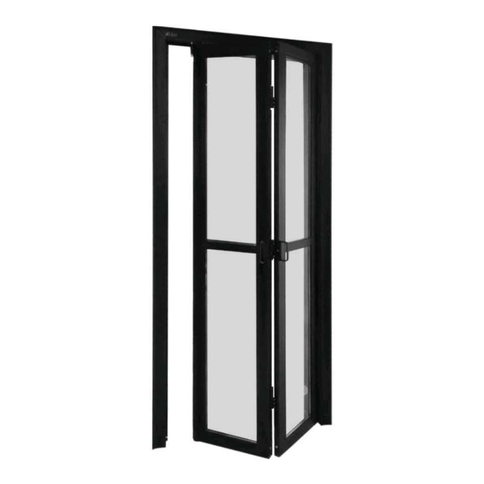 折叠门卫生间对折门钛镁合金卫浴门玻璃门隐形门三折门珐琅白黑色