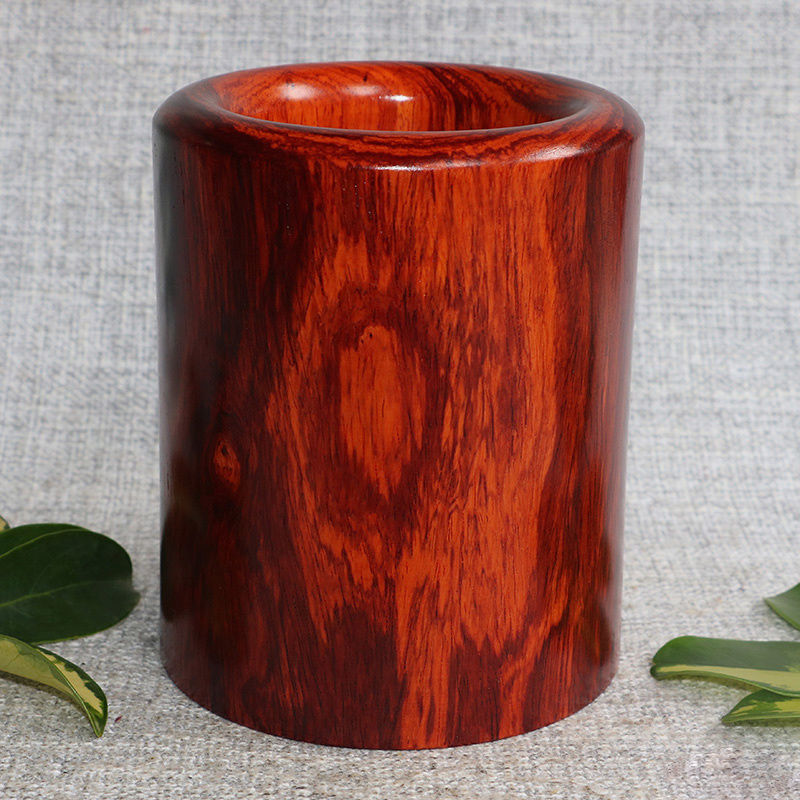 红木笔筒雕摆件缅甸红酸枝木精美茶道筒收纳筒10厘房用品红木笔筒