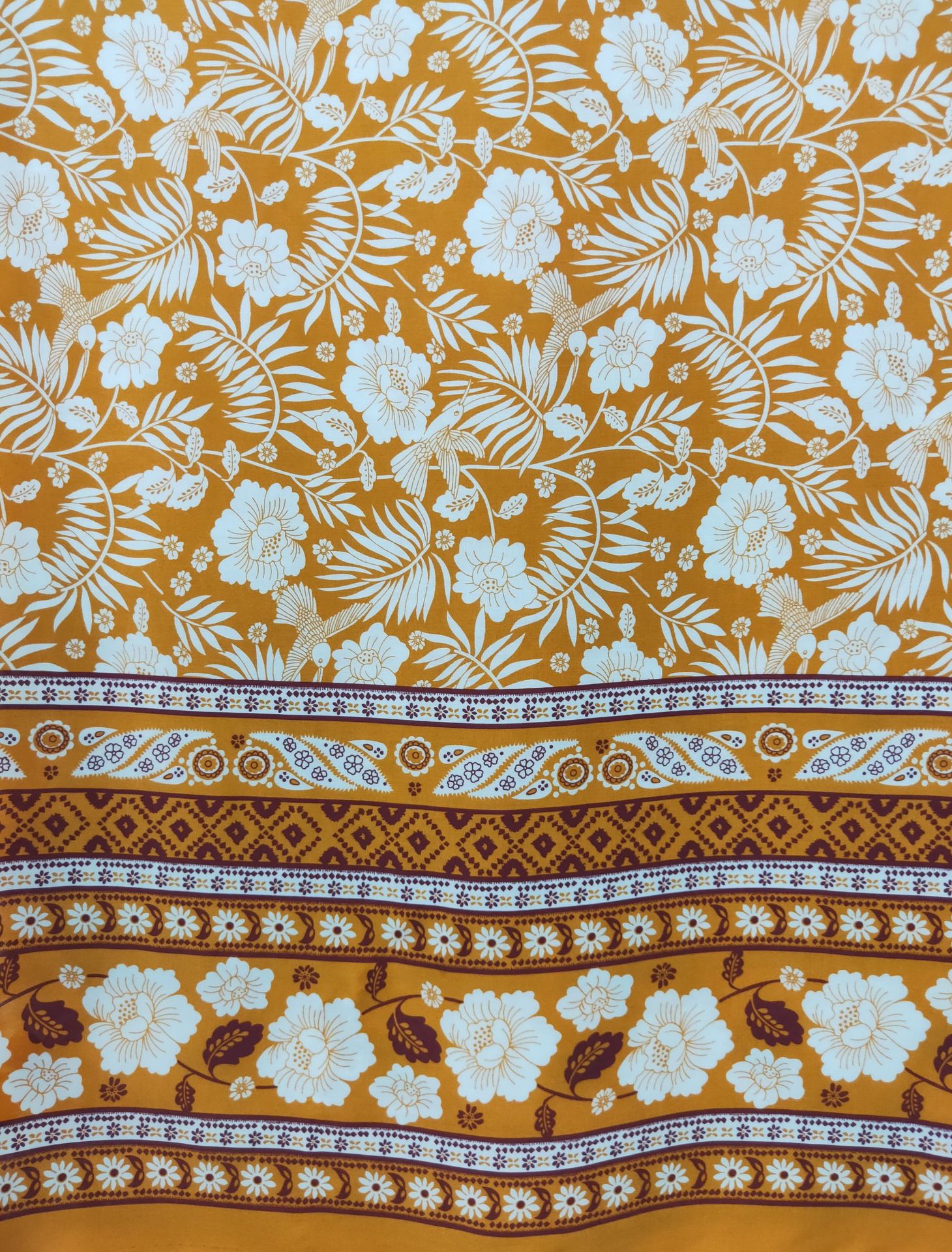 45支人棉印花绵绸布面料 植物定位花布料 连衣裙装吊带衫服装面料