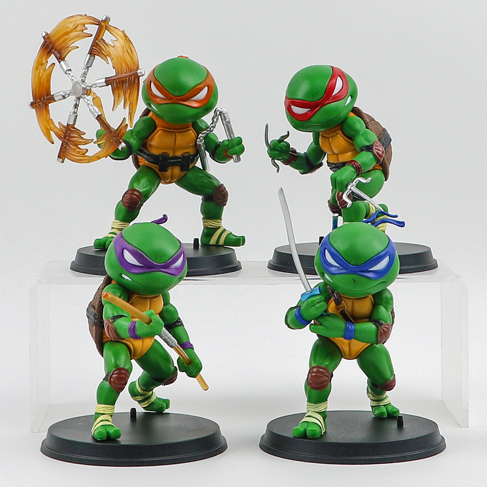 外贸热销忍者神龟动漫手办战斗神龟公摆件车载桌面二次元景品礼物