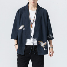 中国风男装青年唐装亚麻外套古装汉服和服日系道袍文艺复古上衣