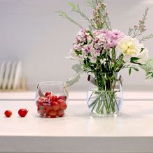 37度生活 北欧风小号皮革提手玻璃收纳罐  玻璃花瓶 创意家居