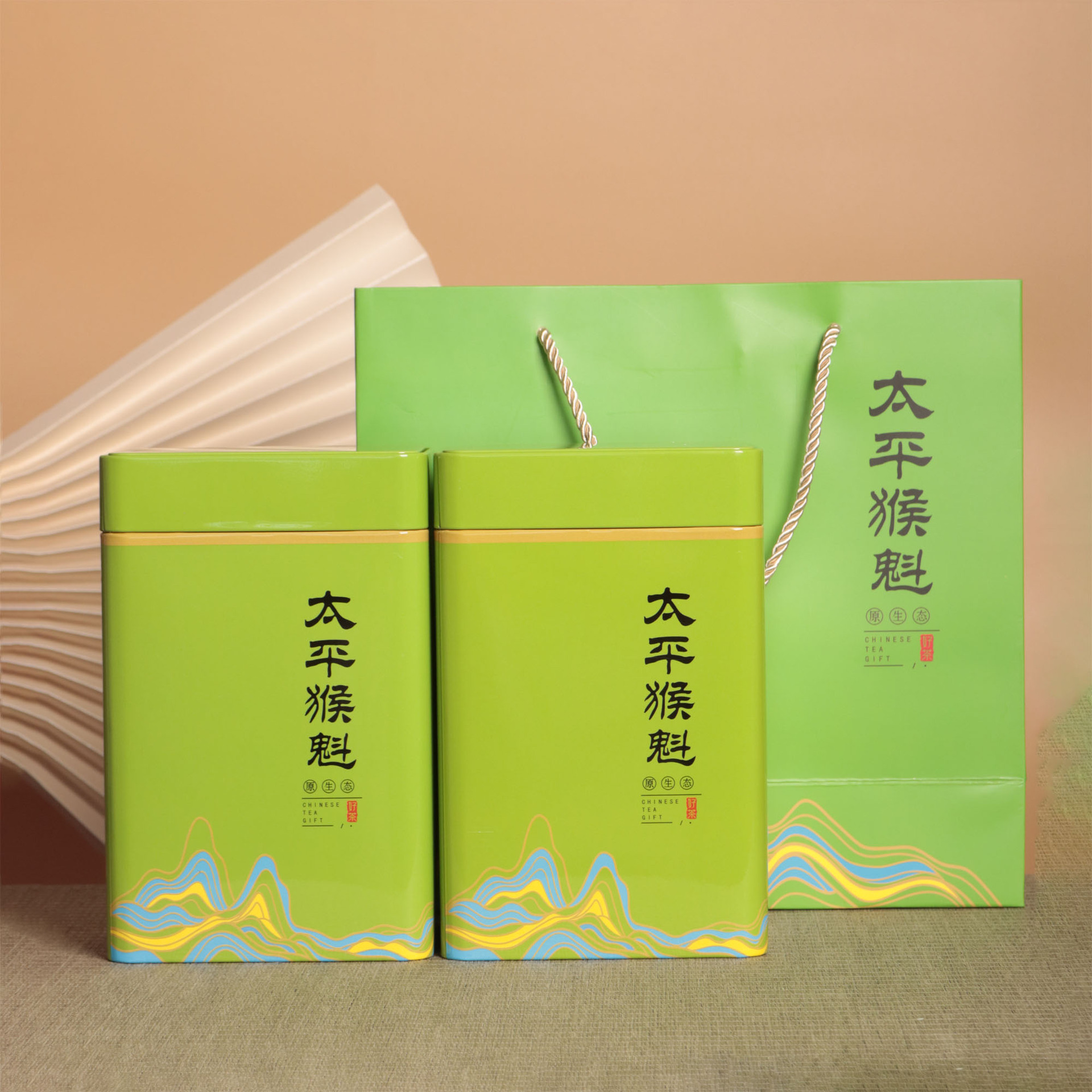 太平猴魁黄山毛峰茶叶铁盒500克装茶叶盒空罐茶叶包装罐厂家现货