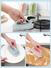 3DWF百洁布刷厨房清洁台面浴缸灶台瓷砖地板桌面刷带手柄海绵擦3