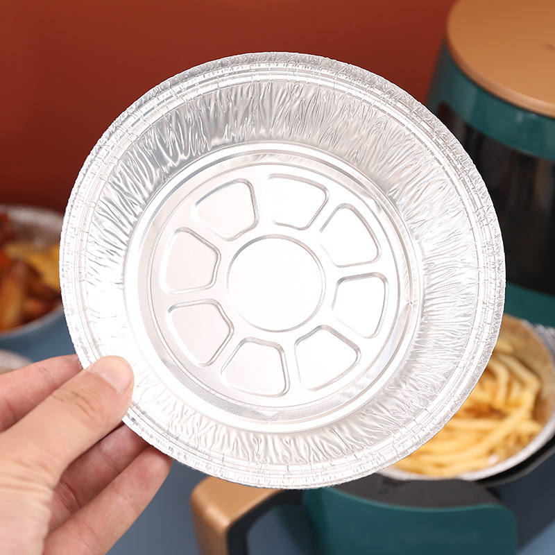 Air Fryer Tin Tray Wholesale Disposable Aluminum Foil Lunch Box Pizza Barbecue Plate Oven Baking Tin Foil Bowl Plate