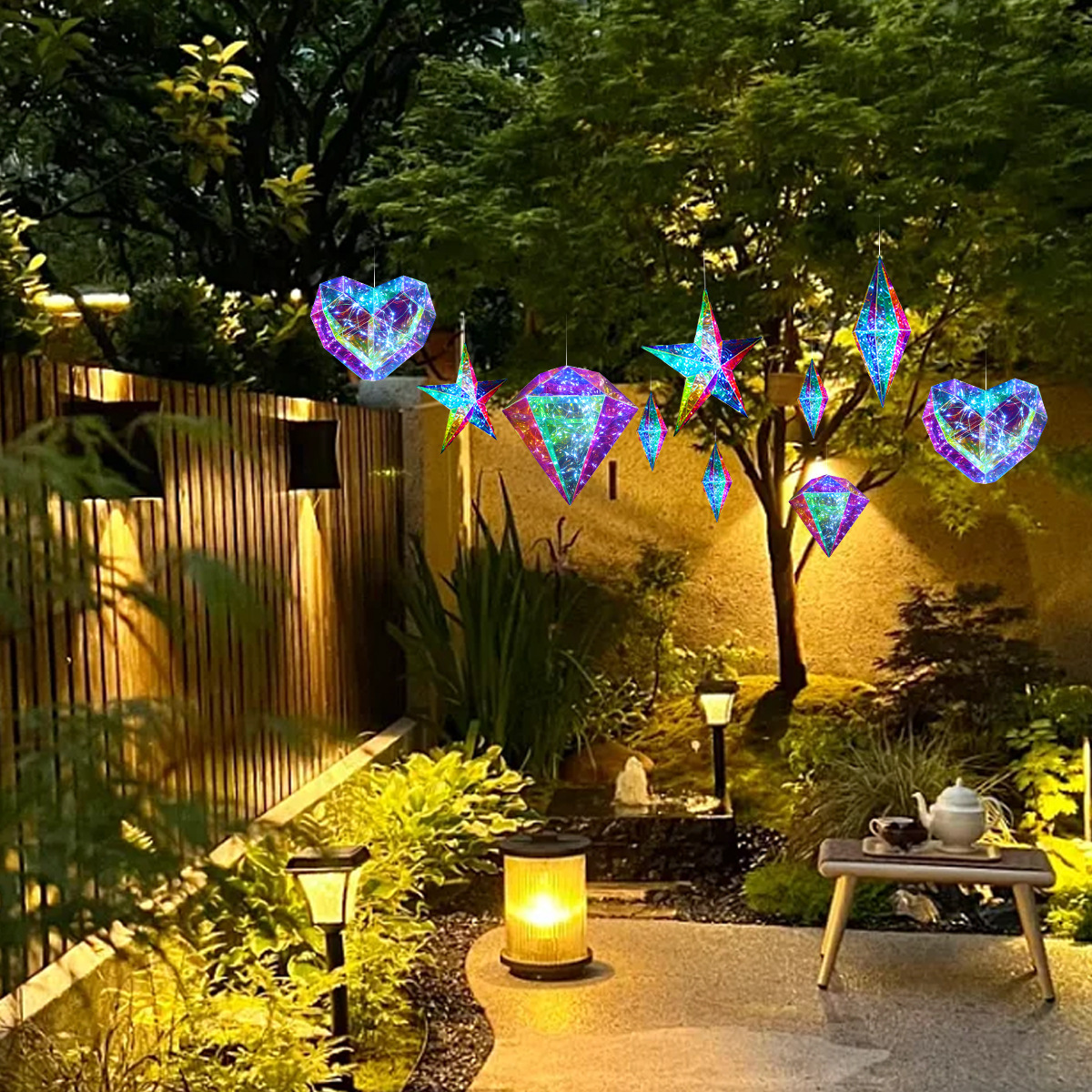 情人节七夕礼物套盒跨境网红爱心氛围灯幻彩pet发光场景布置装饰