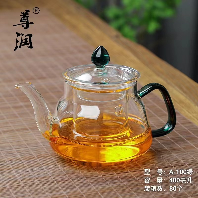 borosilicate glass teapot with strainer teapot thickening， high-end tea brewing pot large high temperature resistant teapot