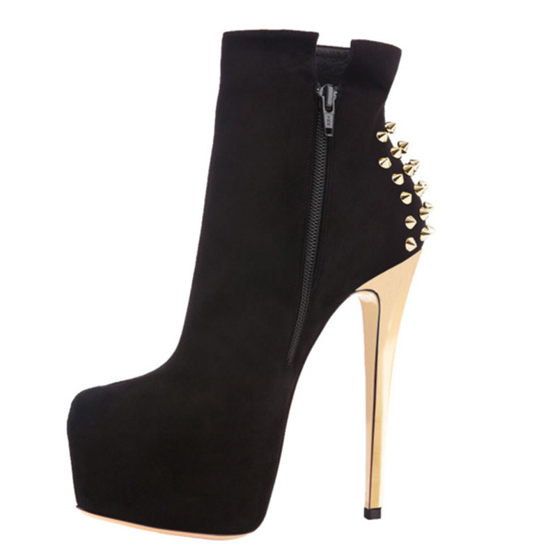 2023夏季新款防水台恨天高柳钉性感单鞋女百搭模特走秀高跟鞋外贸