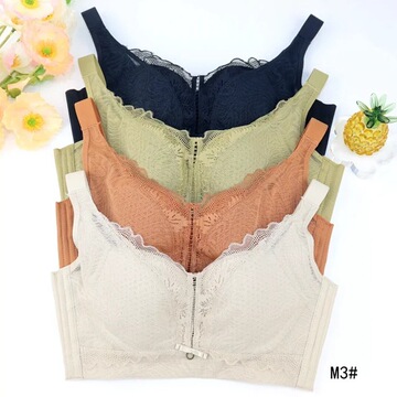 m3#透气亲肤棉薄ab杯文胸透气聚拢上托无钢圈内衣批发尾货跑量