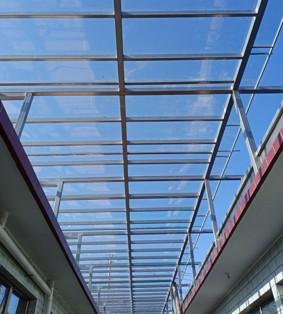 雨棚pc耐力板阳光板透明塑料板采光防晒屋顶阳光房大棚遮阳