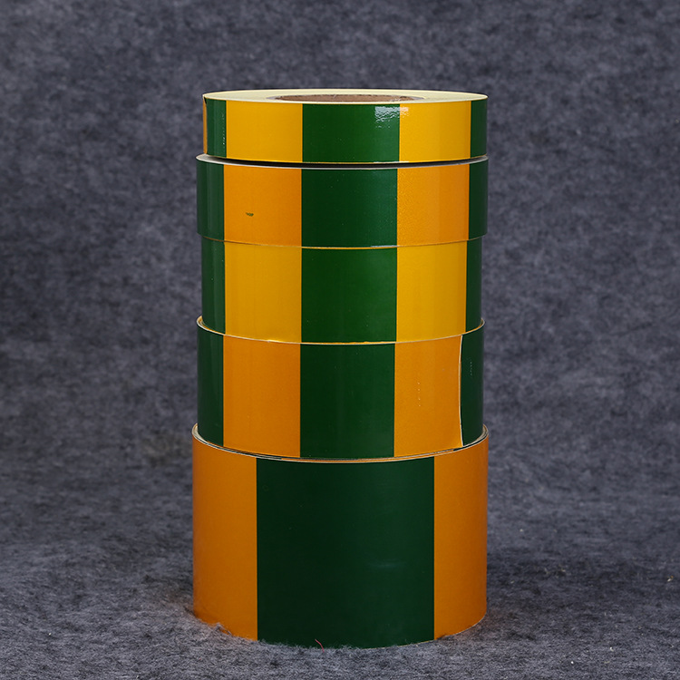黄绿竖纹反光膜电力工程接地变电站室内外扁铁墙面警示反光胶带
