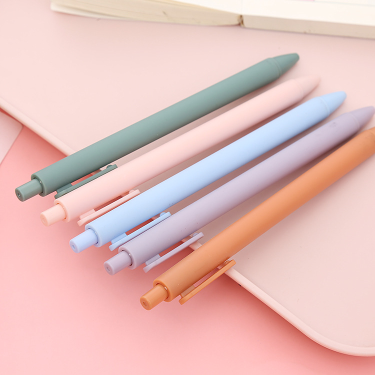 Morandi Press Gel Pen Macaron Student Press Ball Pen Office Stationery Bounce Signature Pen Wholesale