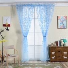 家居装饰客厅卧室新品现代简约清新田园外贸柳条胶印窗帘窗纱