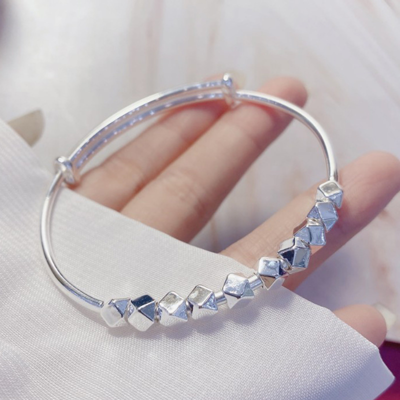 Affordable Luxury Fashion Special-Interest Design Silver Bracelet Women's High-Grade Geometric Small Sugar Cube Small Pieces of Silver Silver Bracelet