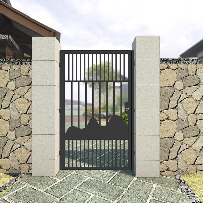 新中式铁艺庭院大门简约欧式别墅花园铁门围墙栏杆门乡村院子