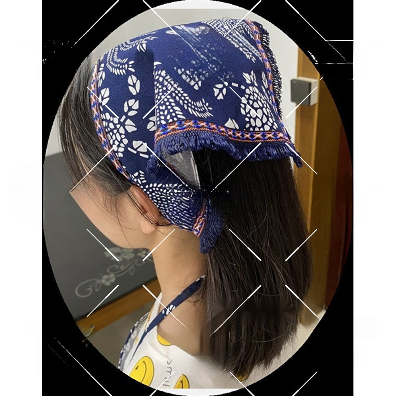 采茶女头巾民族diy儿童脏服务员干货餐厅演出头饰女包头复古-阿里巴巴
