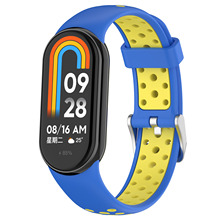 适用小米手环8表带硅胶替换腕带双色耐克智能运动表帶miband8夏季