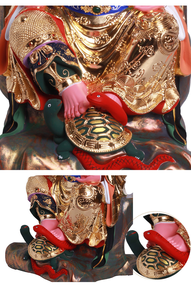 玄天上帝公神像16寸樟木雕像武当山真武大帝玄武大帝佛像供奉摆件