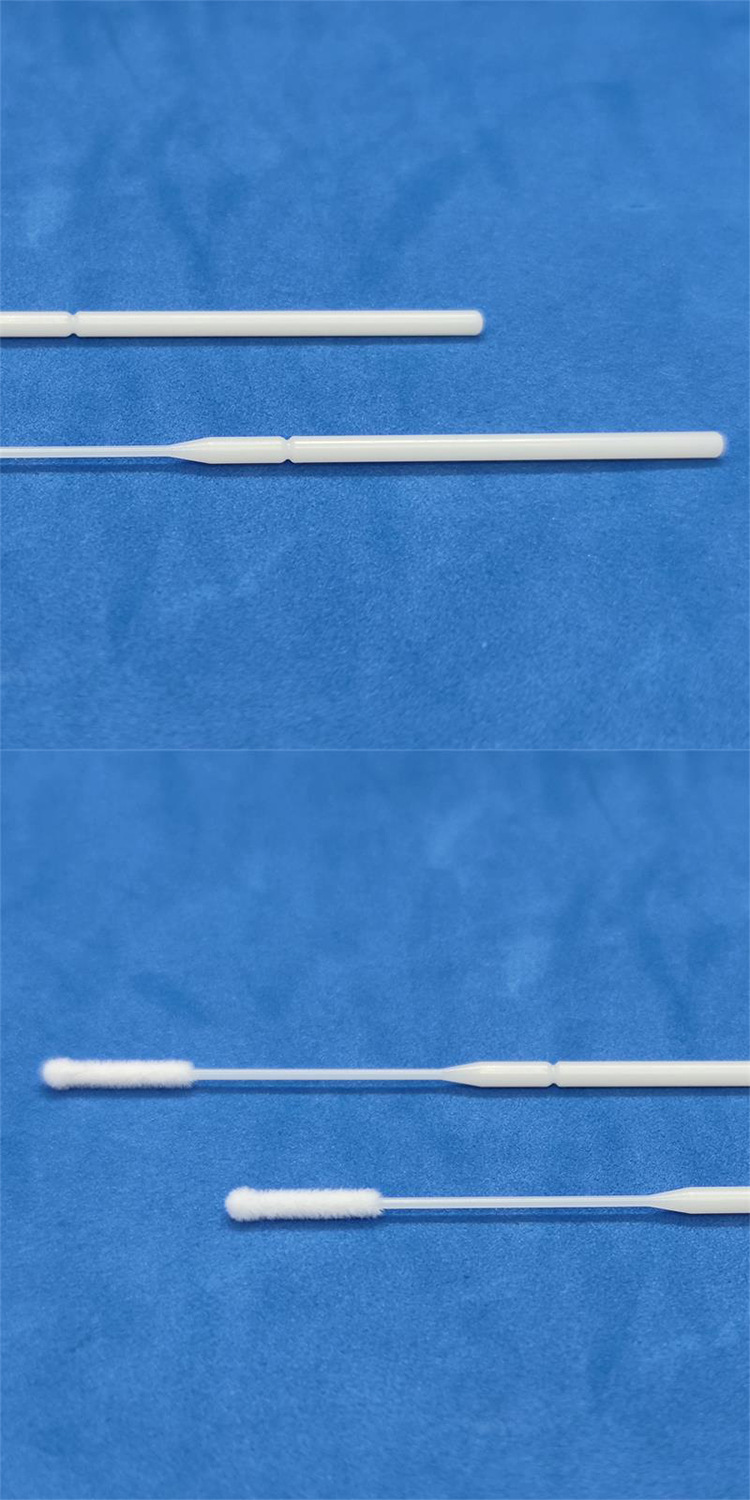 ce0197认证一次性二类拭子 无菌病毒采样鼻拭子 尼龙植绒前鼻拭子