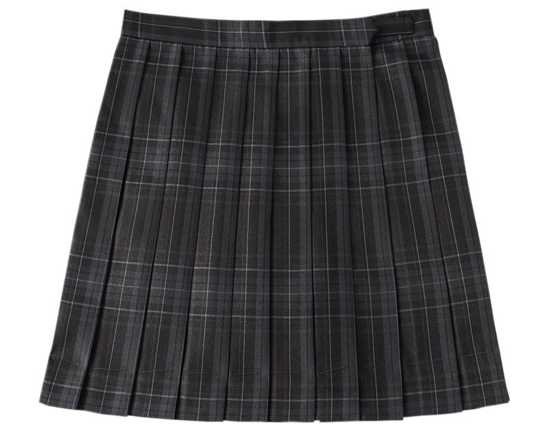 日系学院高腰格子碳灰格子jk制服裙半身裙百褶百折裙春夏校服全套