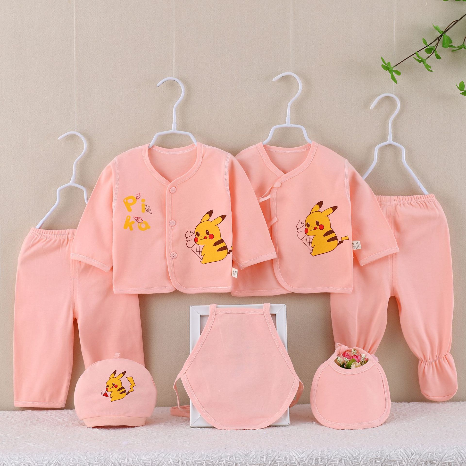 Newborn Boneless Cotton Clothes Baby 7 Pieces Suit 0-3 Months Spring, Autumn and Summer New Born Newly Born Baby Supplies