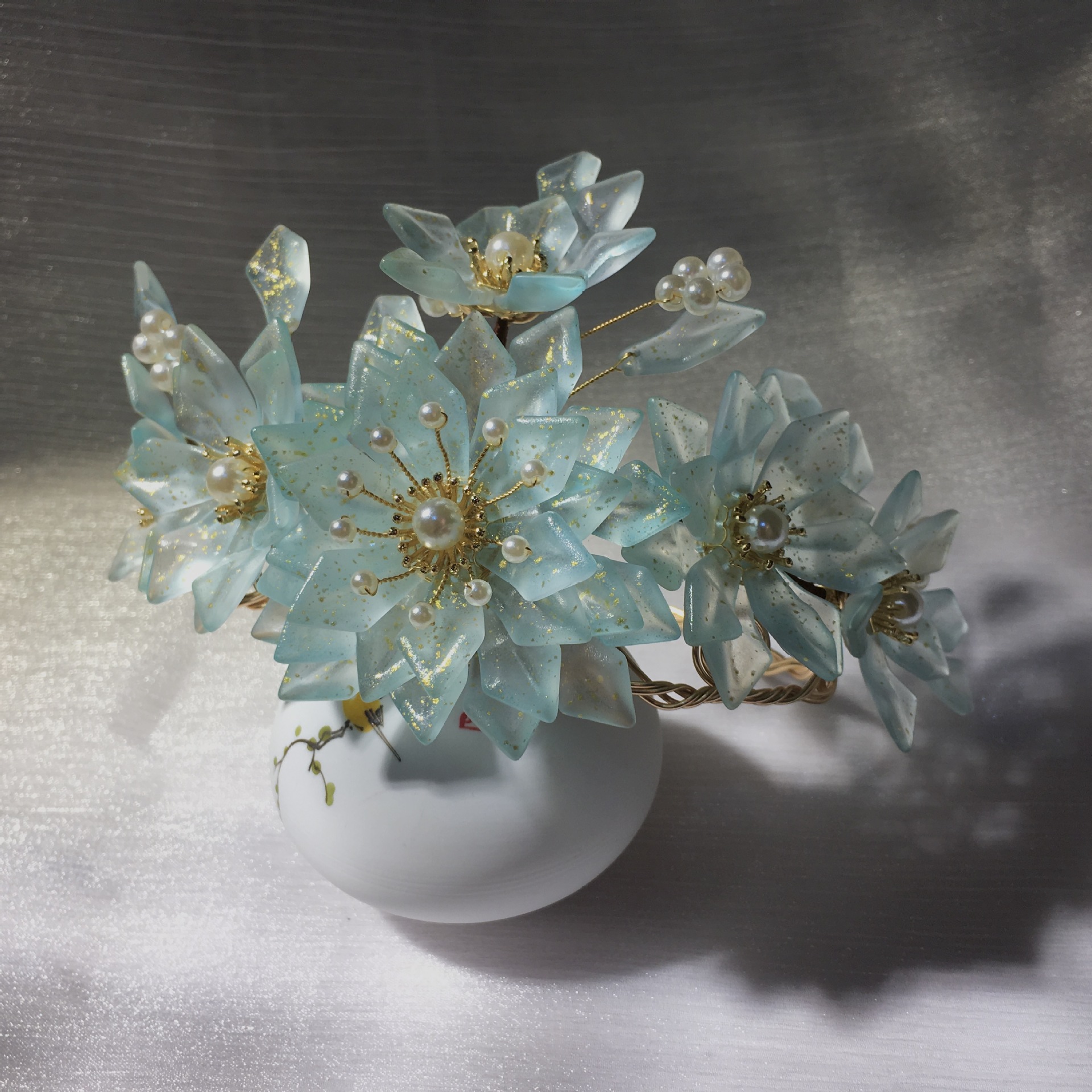 卓汇捷克琉璃花瓣13*24大玉兰花1号链接diy古风发簪饰品配件