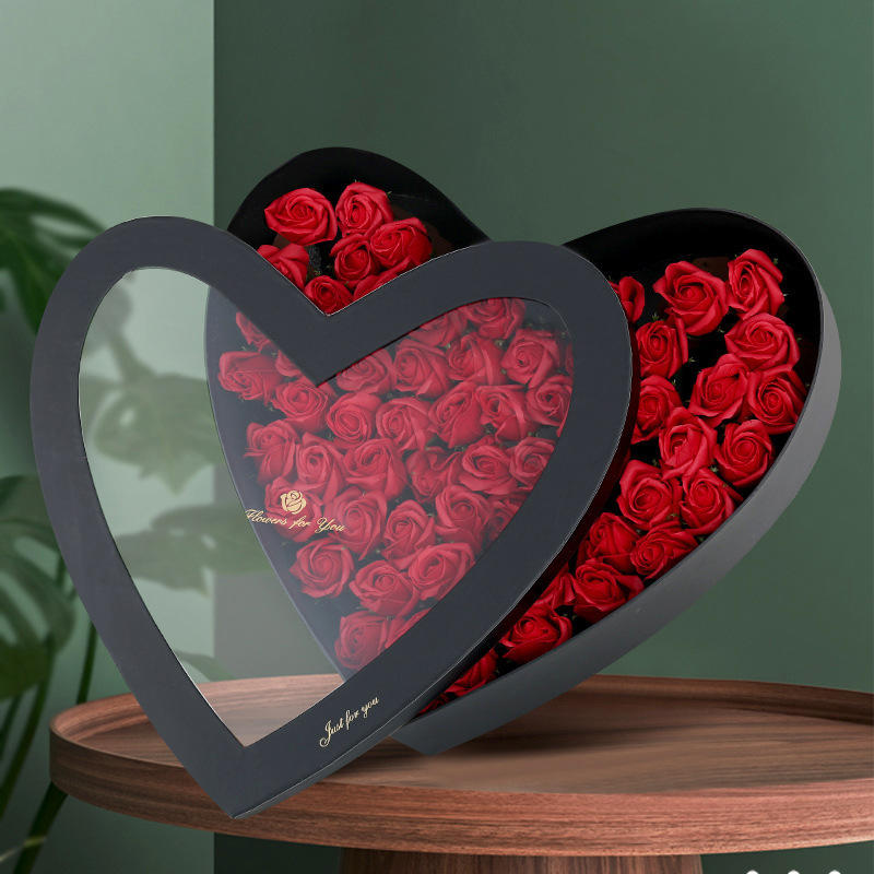 新款网红爱心礼盒心形礼品盒七夕节生日送礼礼盒包装盒空盒批发
