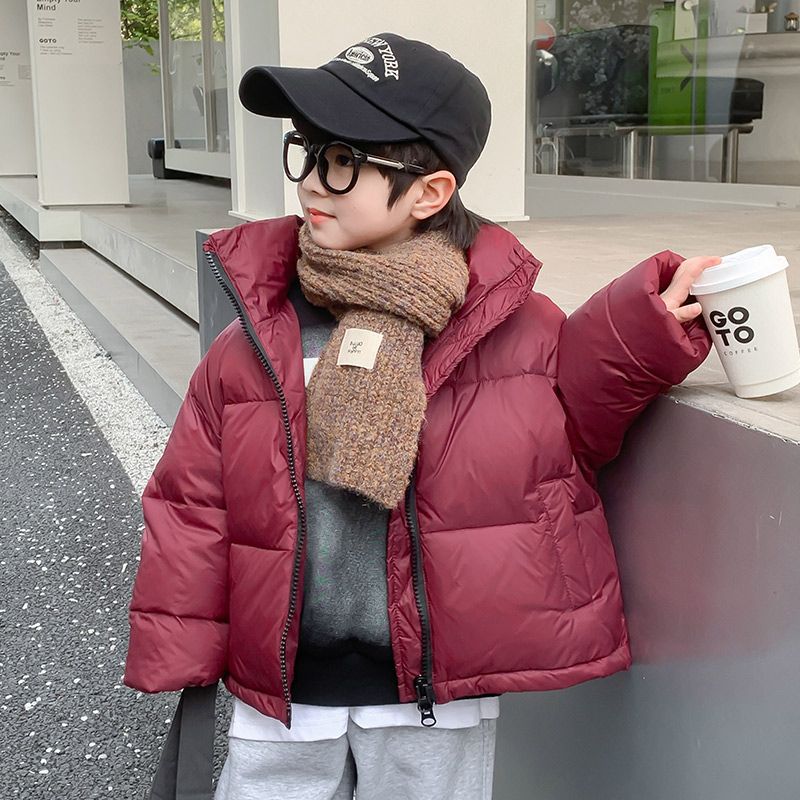 男童羽绒服冬季2024新款儿童90白鸭绒男孩冬装红色加厚宝宝帅气