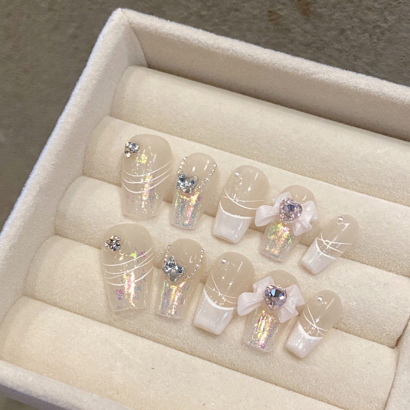 【手工穿戴甲】纯手工光疗穿戴甲片捕捉温柔穿戴甲批发成品美甲批