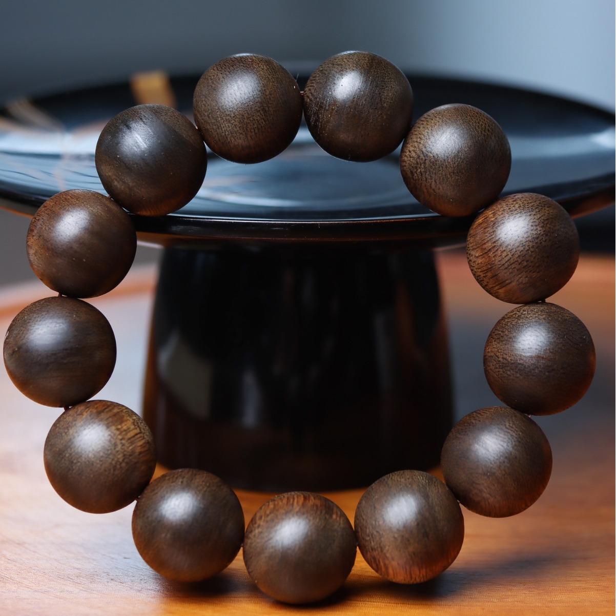 天然文莱白棋九分沉沉香手串1.8cm九分沉水手链佛珠男女情侣款