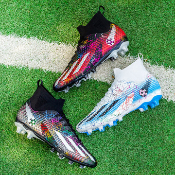 跨境现货世界杯梅西足球鞋男外贸高帮球鞋碎钉长钉儿童训练运动鞋