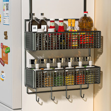 冰箱置物架侧面厨房用品挂架多层调料保鲜袋多功能夹缝家用收纳架